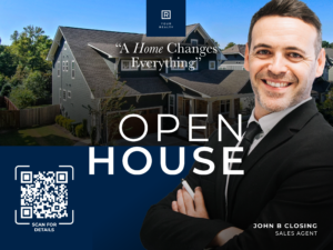 Customizable Open House Sign with QR Code