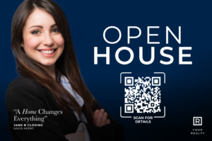 Universal Open House Sign with QR Code