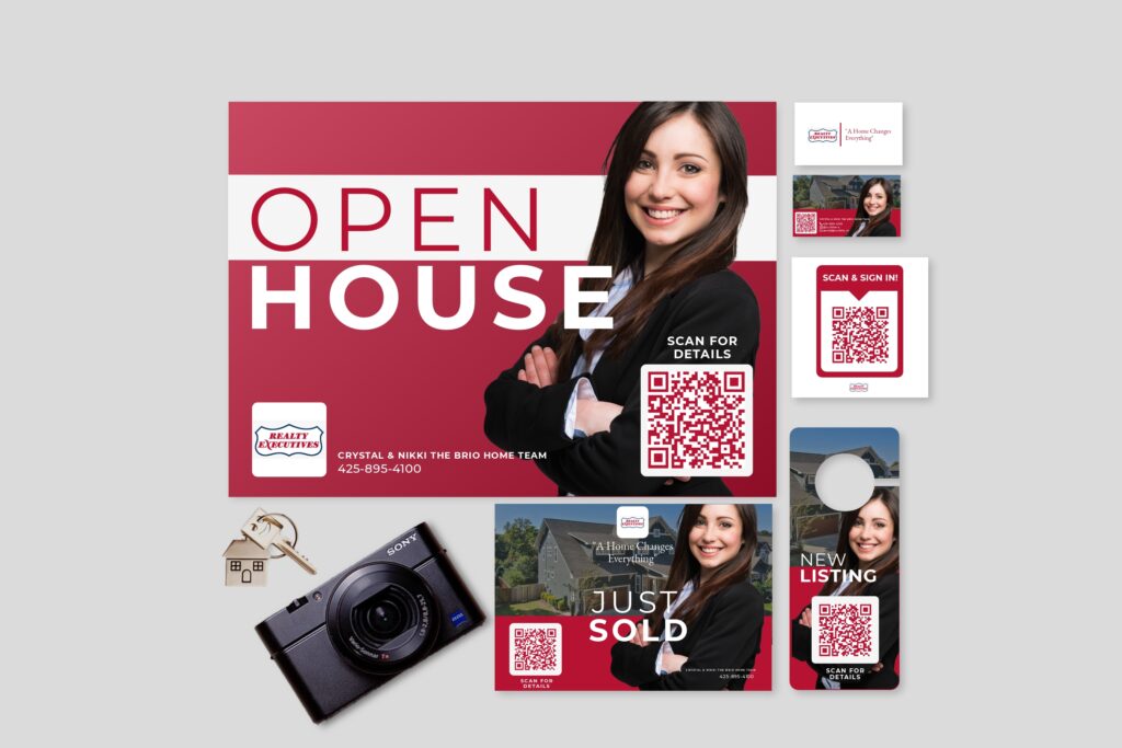 collage of realtor marketing materials